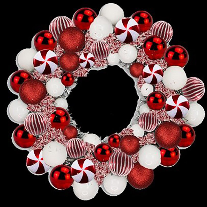 Couronne de bonbon 16 po avec DEL blanc pur alimentées par pile