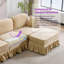 Canapé modulaire moderne en L à 4 places avec jupe amovible, assise profonde et coussins ajustables-129509219