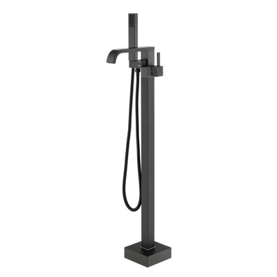 Robinet de baignoire romaine monocommande à fixation au sol avec douche à main