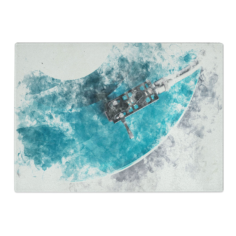 Tempered Glass the Record Player Needle Chopping Board, 20 cm x 28.5 cm