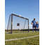 But de soccer de 8 pi 5,3 pi avec poteaux rembourrés, filet résistant aux intempéries, structure en métal, assemblage rapide pour les enfants et les adultes.