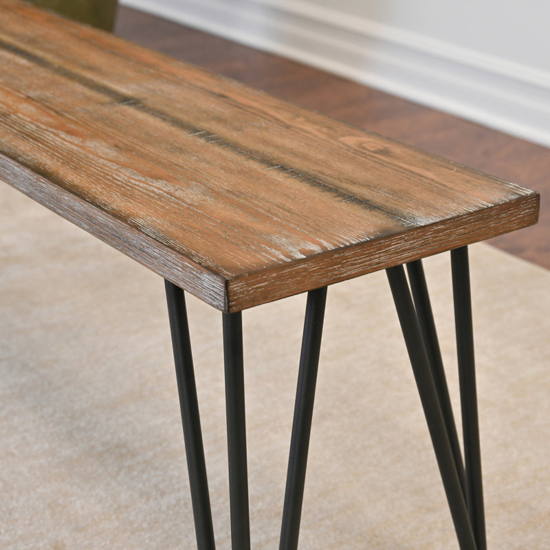 Ensemble de salle à manger 6 pièces Ashford, table de salle à manger en épingle à cheveux avec 4 chaises et banc, 4 options de couleur