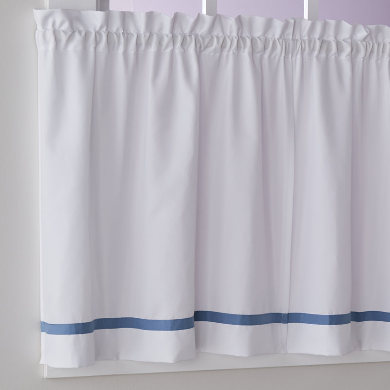 Navarre Striped Balloon Cafe Curtain, Black, 24" H x 57" W x 1.5'' D