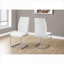 Ensemble de 2 chaises de salle à manger en similicuir blanc contemporain