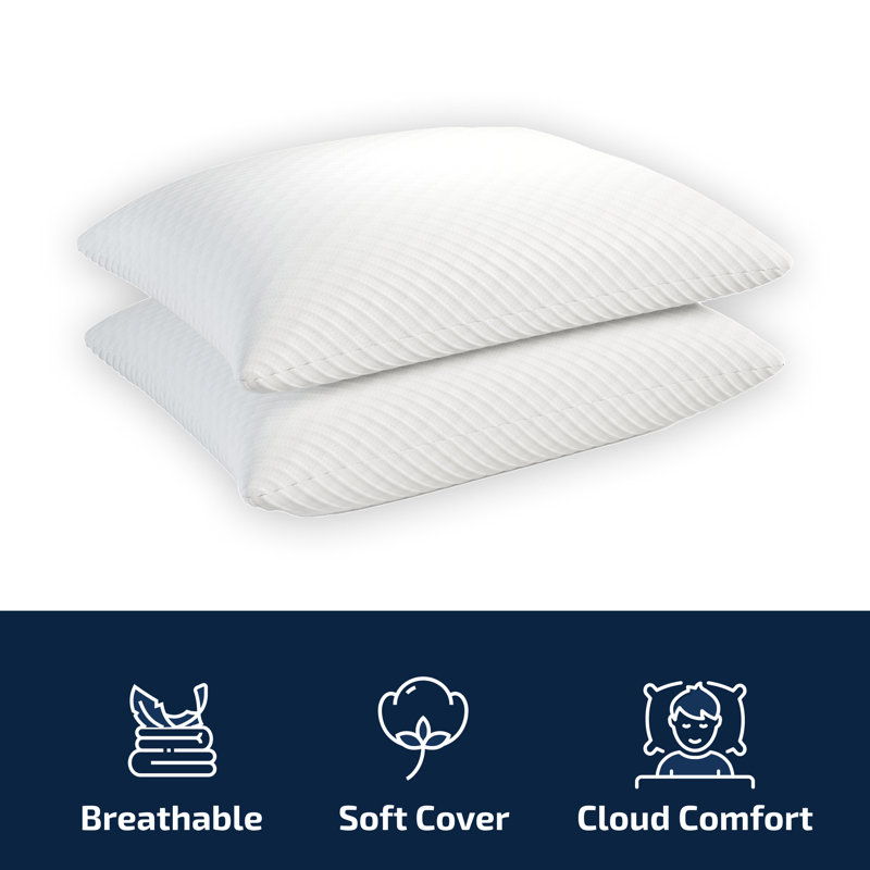 King Size White Memory Foam Hypoallergenic Pillow Set