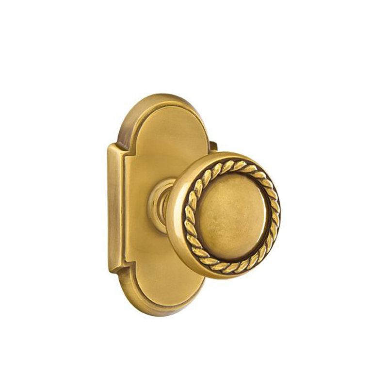 Keyed (Entry) Door Knob with Rosette, French Antique Brass