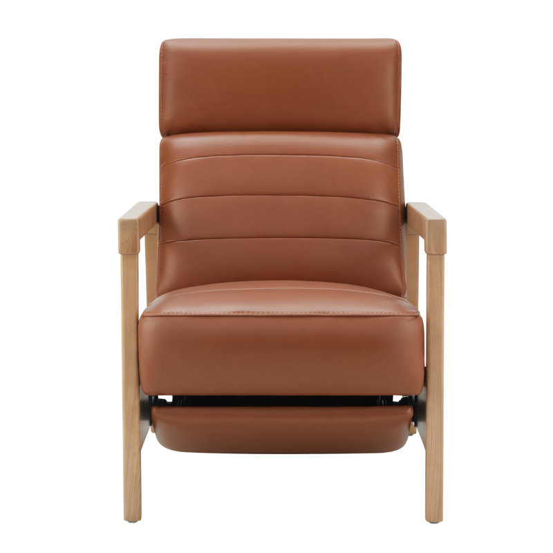 Fauteuil inclinable électrique Amada de 27,5 po de largeur, Cuir fleur Baja