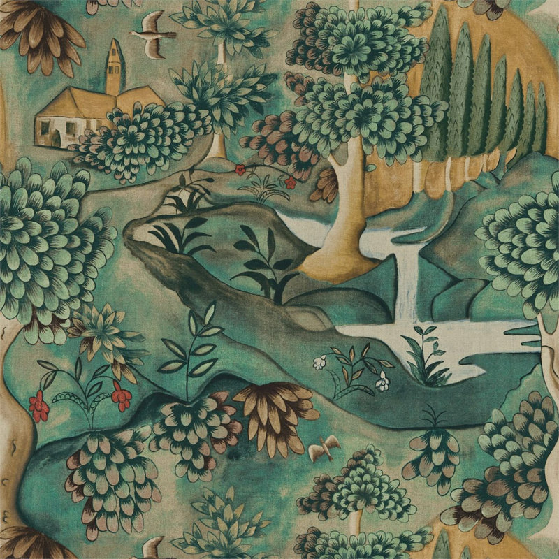 Verdure Fabric, Tapestry Green