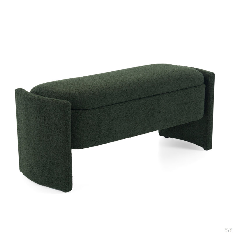 Élégant banc de rangement avec repose-pieds, Vert foncé
