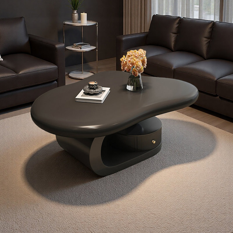 Table basse pour petit salon, H 17,71 po x L 39,37 po x l 27,16 po, Noir, Noir