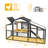 65"L Chicken Coop with Run, Wooden Hen House with Nesting Box, UV Panel