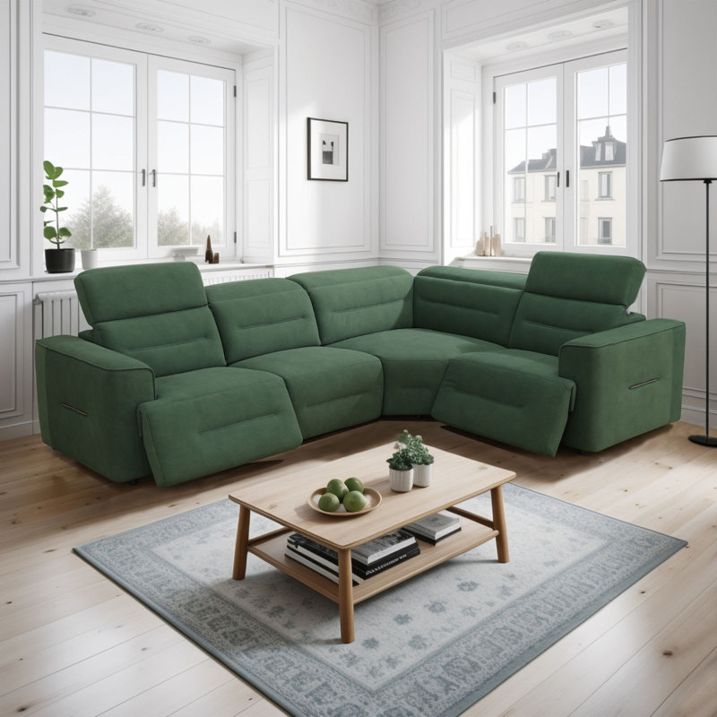 Kating Upholstered Reclining L-Shaped Sectional Symmetrical
