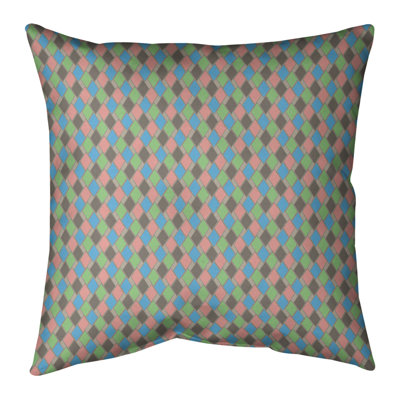 Coussin décoratif carré à losanges rétro Katelyn Elizabeth