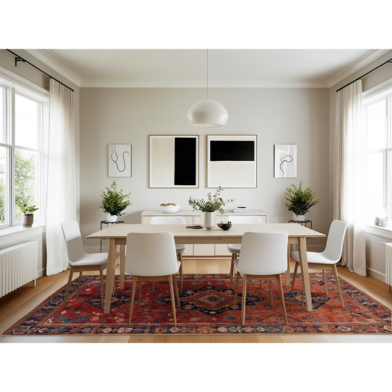 Machine Washable Persian Brown Area Rug, Rectangle 7' x 10'