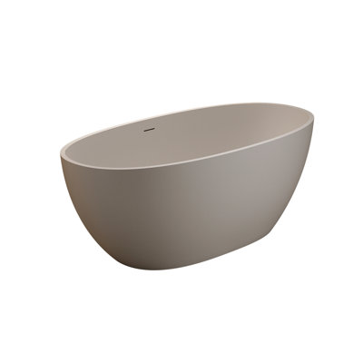 67'' Freestanding Solid Surface Bathtub, Beige Color, 30.88 In Wide, 21.59 High, 315.92 Lb, Stone Resin Construction, Overflow And Pop - Up Drain, Easy Installation, Smooth Delicate Touch For Great