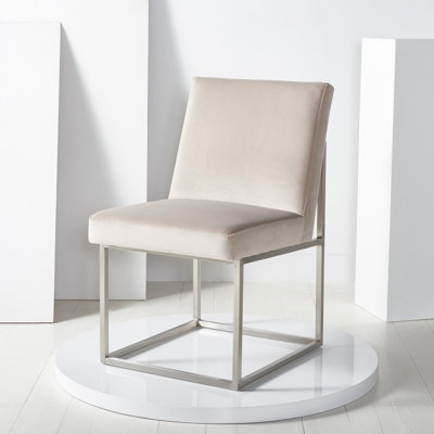 Chaise d'appoint rembourrée en acier inoxydable Athens