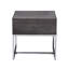 Table de bout avec rangement en chêne gris et chrome
