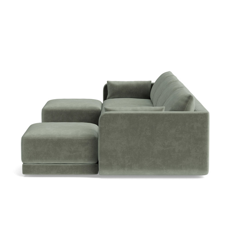 Eva Sectional, Velvet - Sage