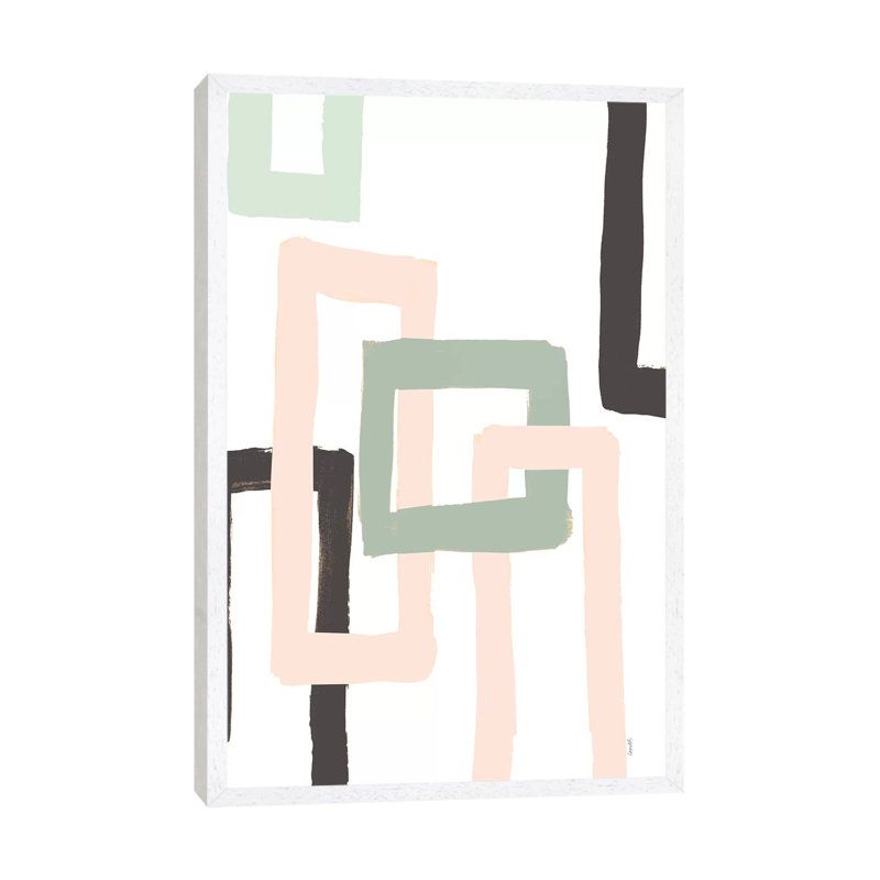 Pastel Blocks I by Lanie Loreth - Painting on Canvas, White Floater Framed, 66.04cm H x 45.72cm W x 3.81cm D