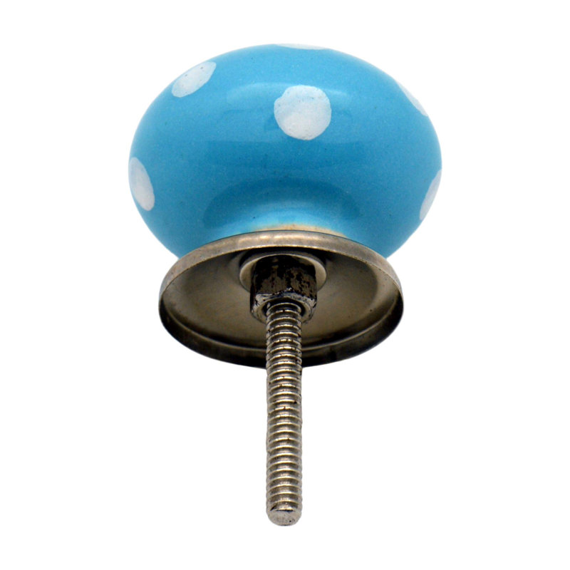 Nicola Spring - Round Ceramic Cabinet Knobs, Blue/White