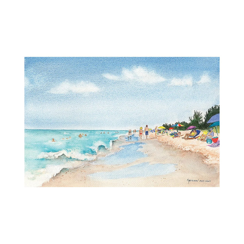 Florida Beach Day par - Peinture, H 12 po x l 18 po x 1,5 po