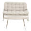 Ensemble de causeuse et de table basse d'extérieur moderne, ensemble de conversation de patio toutes saisons avec coussins épais, mobilier de bistro 2 pièces pour la cour, le balcon, le jardin, blanc cassé