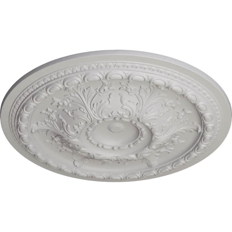 Endurathane Oslo Ceiling Medallion, 38 3/8"OD x 2 7/8"P (Fits Canopies up to 7 5/8"), Hand-Painted Ultra Pure White Finish