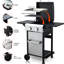 Barbecue d'extérieur avec 2 barbecues au propane, SS, 24 600 BTU, grilles de cuisson en émail, table d'appoint pliable et barbecue suspendu, table grillagée, pour chalet