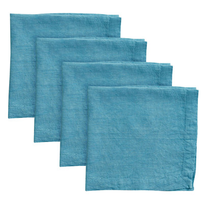  Aqua Linen Napkin Set of 4