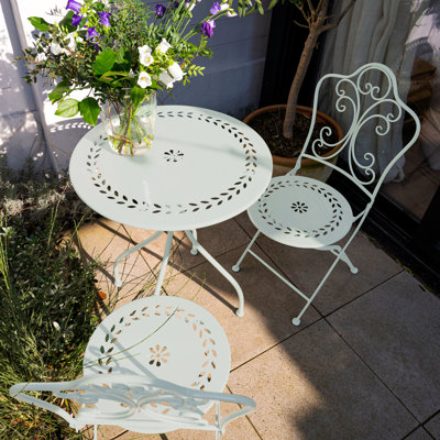 Suzanne 2 - Person Metal Patio Dining Set with Round Table