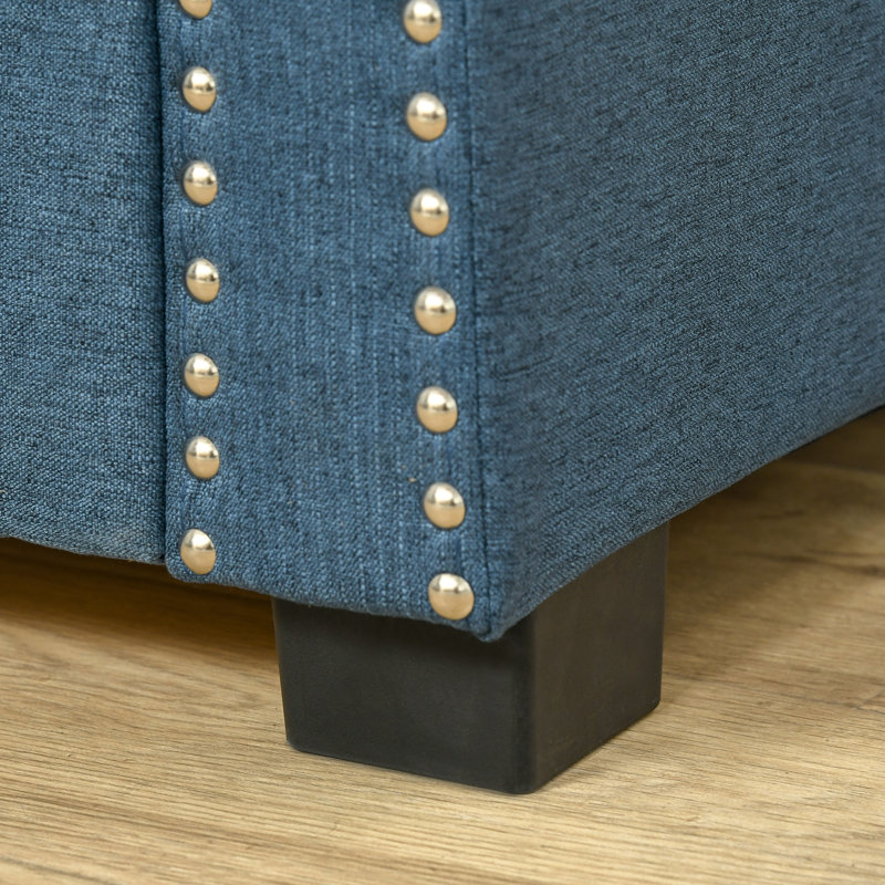 Repose-pieds 47,5 po, Bleu 100% polyester