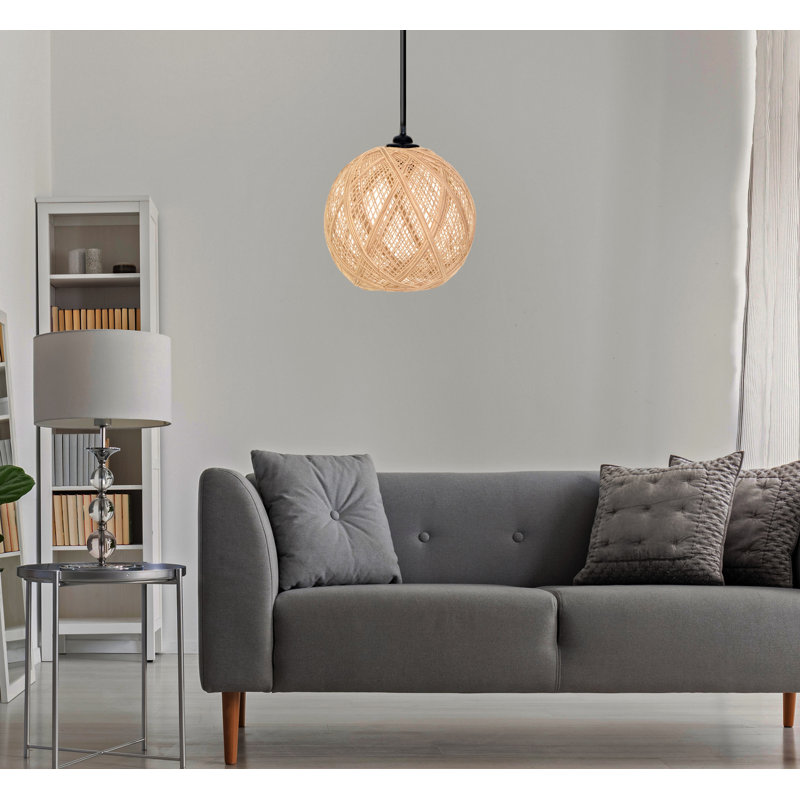 Cassandra 1 - Light Sphere Globle Pendant, Black, Brown Ecru