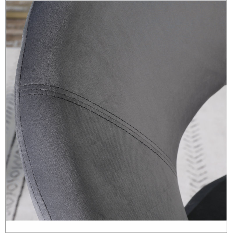 Chaise d'appoint rembourrée en velours soyeux Slatina, Velours gris velours