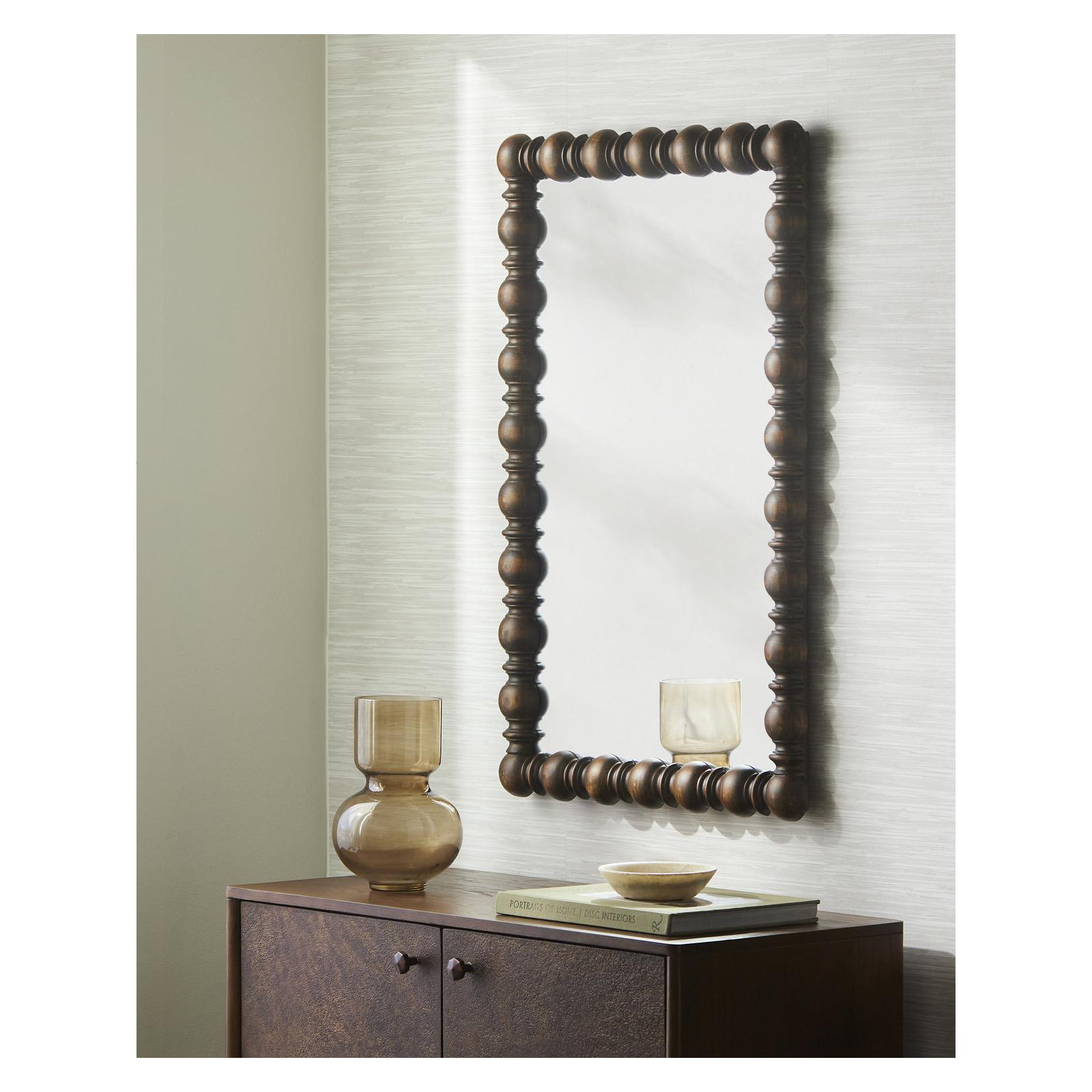 Castellanos Mirror, 36" x 24", Dark Brown