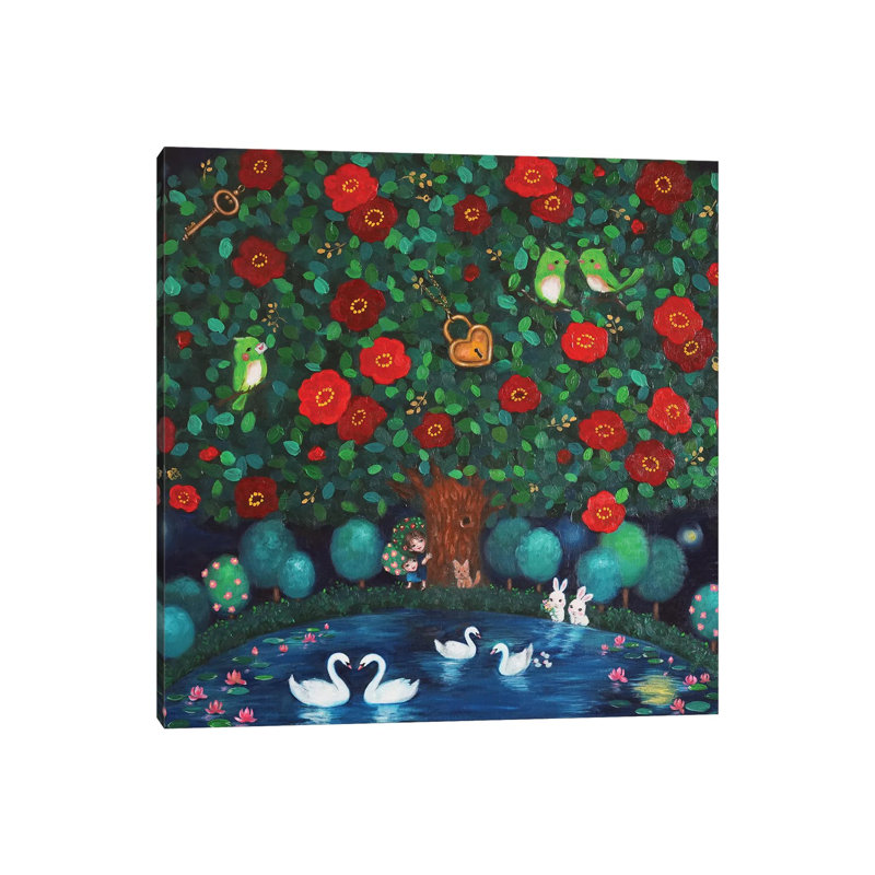 My Little Camellia Garden by Eury Kim - Gallery-Wrapped Canvas Giclée on Canvas, 93.98 cm H x 93.98 cm W, Wrapped Canvas