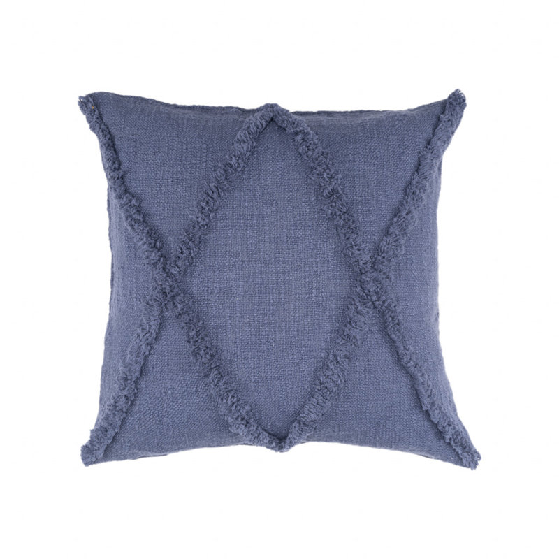 Geometric Reversible Pillow Insert, Denim Blue, 18"H x 18"