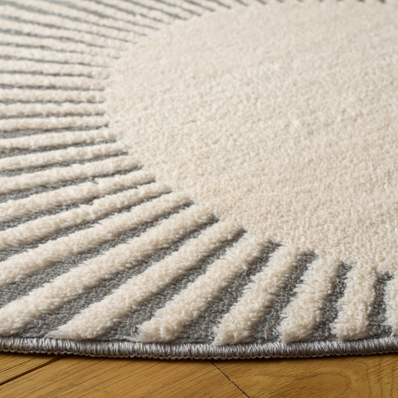 Tapis géométrique lavable à la machine Versailles 602 Performance Versailles, Rond 6 pi x 6 pi