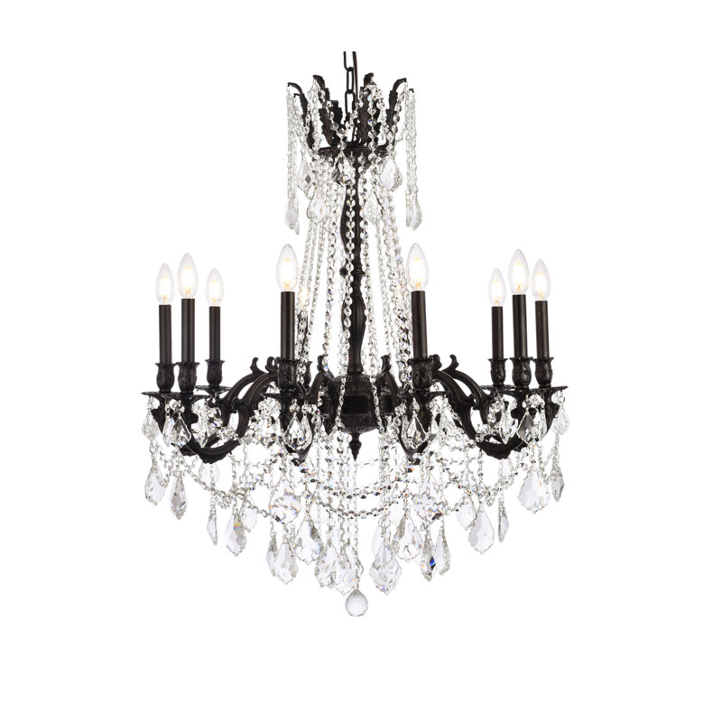 Ashmin Crystal Dimmable Classic / Traditional Chandelier, Dark Bronze/Royal Cut