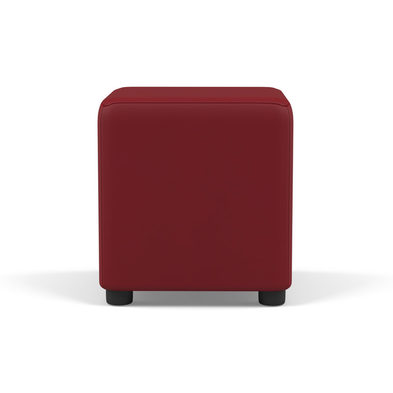 Faux Leather Cube Seating, Poppy Red