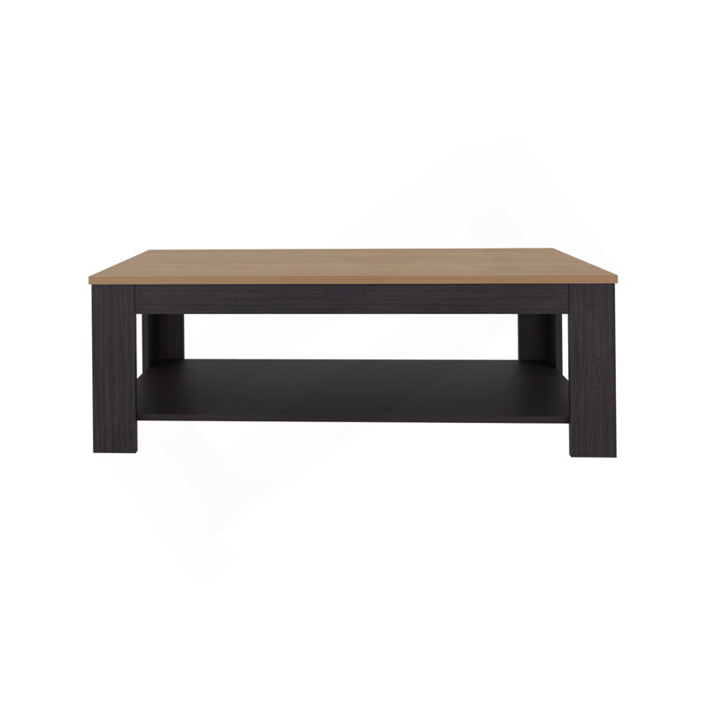Table basse H 16,2 po, 1 tablette, wengé noir - salon