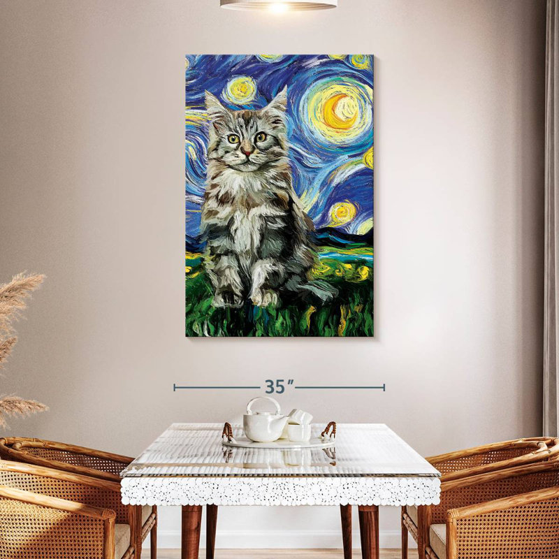 Brampt MaineCoon Kitten Starry Night, 48" H x 32" W
