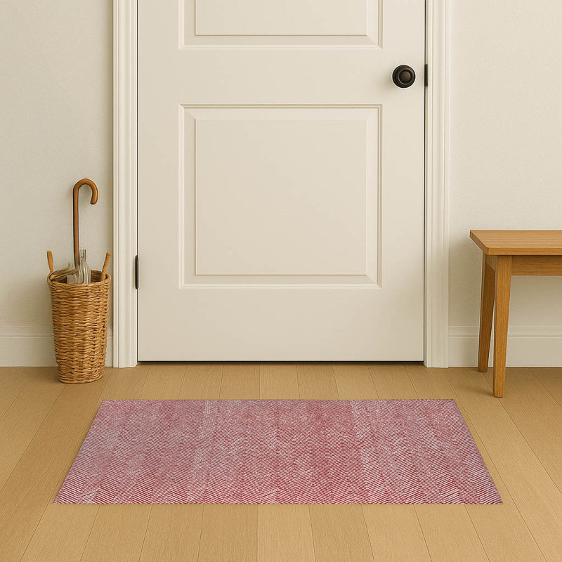 Chevron Groove Indoor Doormat, L 24 po x L 36 po, Cranberry Red