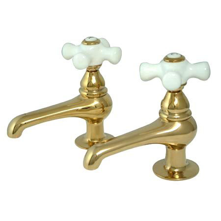 Robinet de salle de bain à centre, Laiton poli