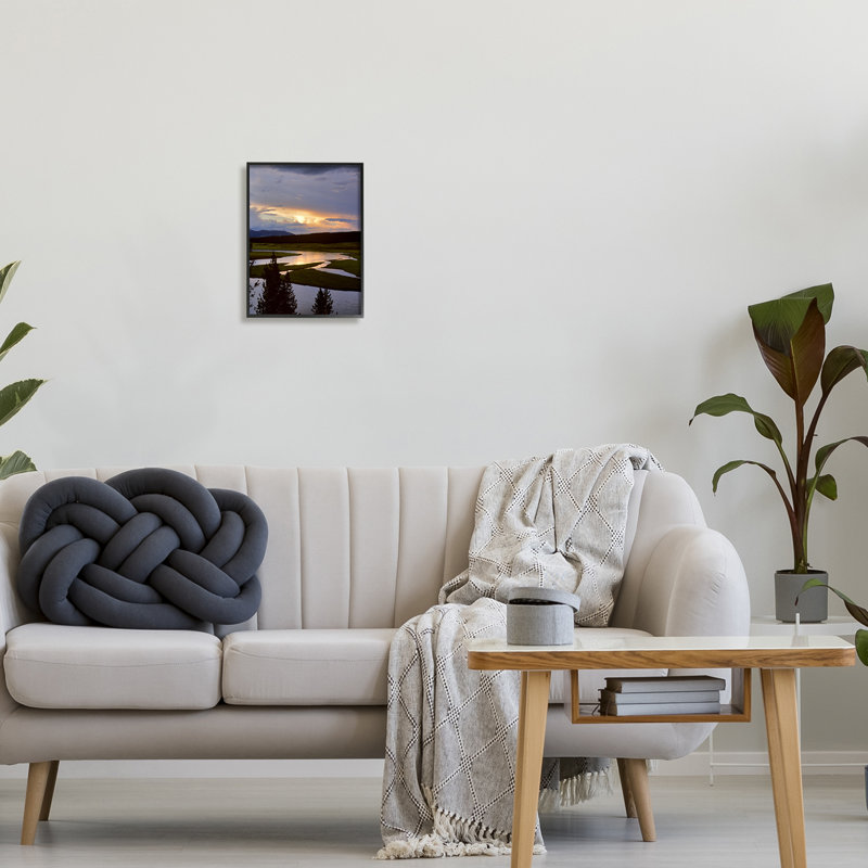 «River Overhead Clouds Landscape» encadré sur bois par Dennis Frates, photographie, Giclée encadrée noir minuit
