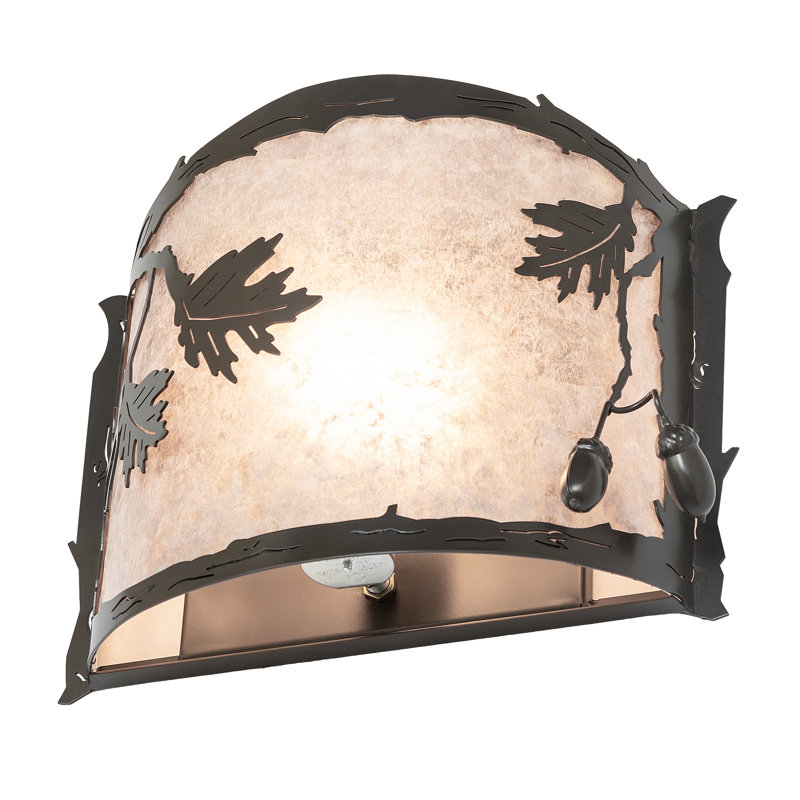 12" Wide Oak Leaf & Acorn Wall Sconce