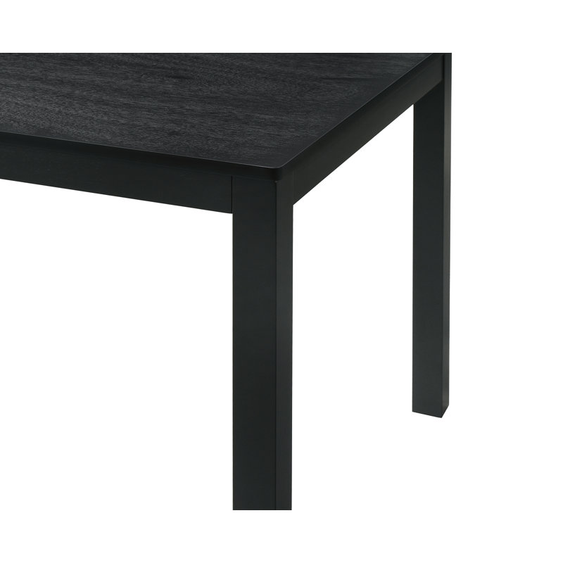 5 - Piece Black Dining Set, Modern Design Rectangular Kitchen Table And Solid Wood Dining Chairs