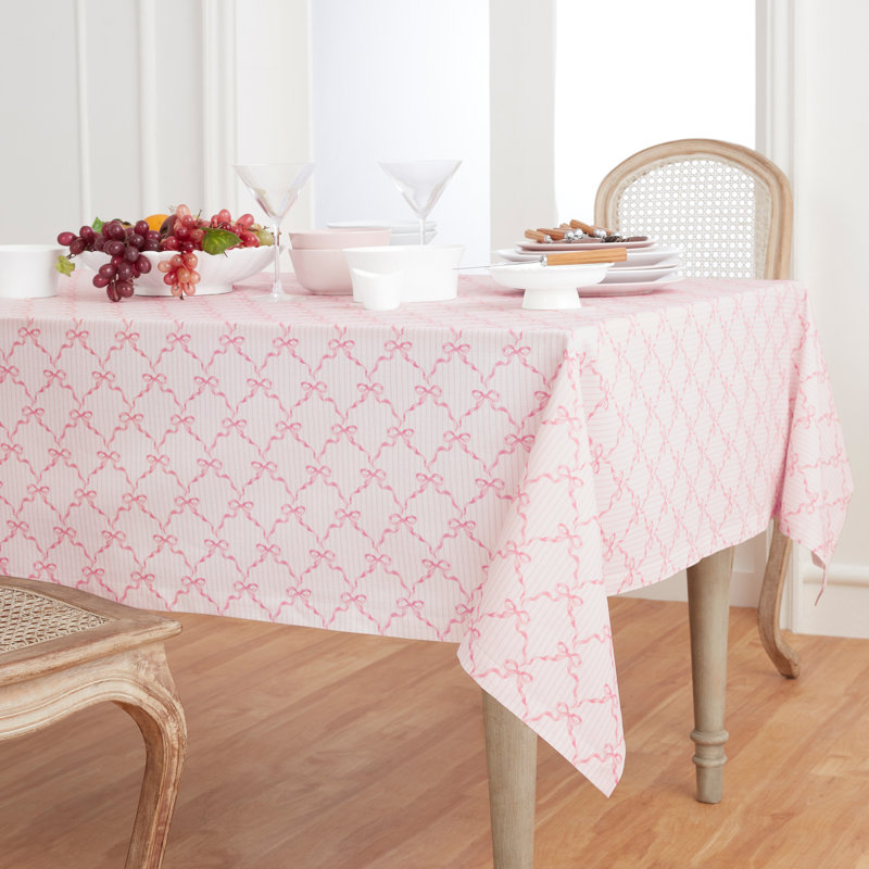 Bows - 100% Pure Cotton Tablecloth, 120" x 60"