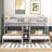 Edalene Kids Twin Over Twin Over Twin Bunk Bed-1391222125