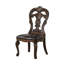 Ensemble de 2 chaises d'appoint Leova, corbeaux sculptés, couronne à pointe dorée, bois brun