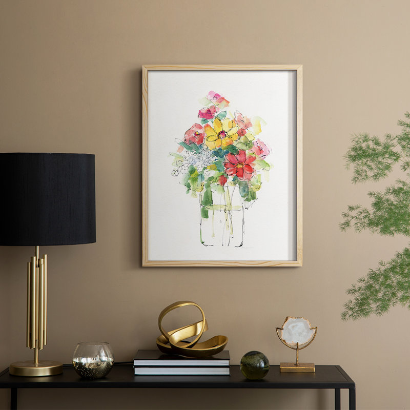 «Summer Picks In Jar I», reproduction encadrée - bois massif, H 11 po x l 9 po
